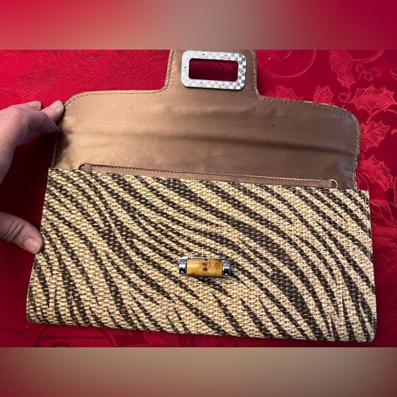 Vintage MMS Design Studio Sea Grass Envelope Clutch Crossbody Bag – Boho Chic - Picture 4 of 9